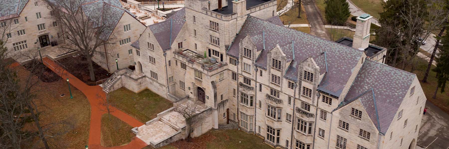aerial view of Morrison Hall on the IU Bloomington campus