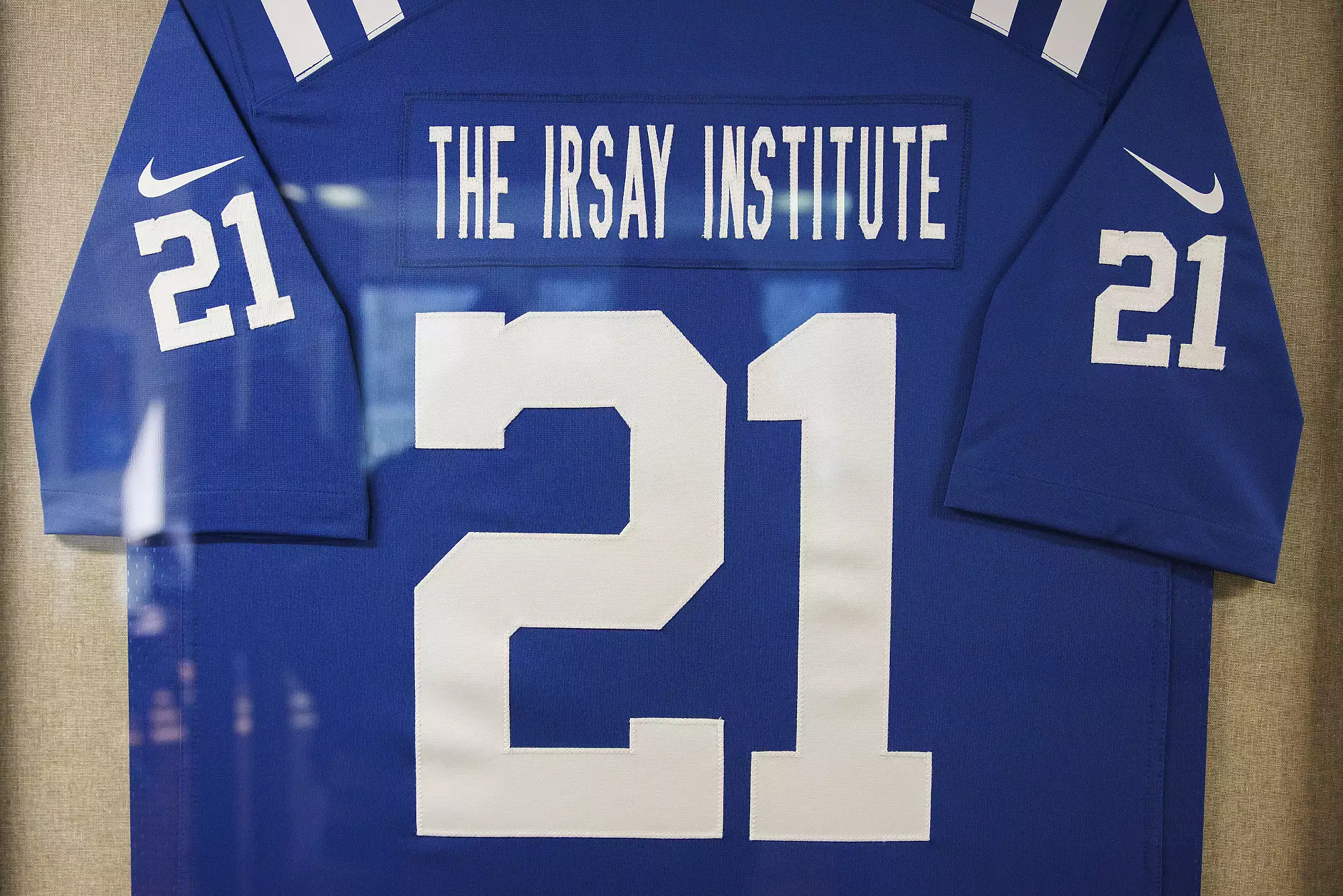 Honorary Colts jersey made for the Irsay Institute, with the number 21